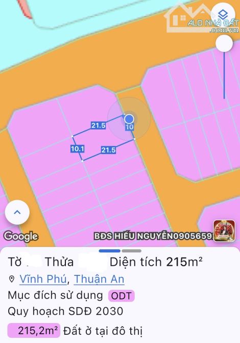 8.5 tỷ kdc Vĩnh phú 1 đất xây biệt thự 10x21.5 - 3