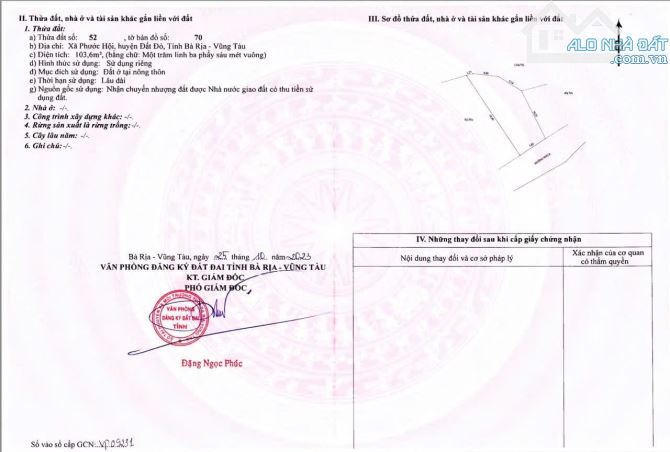 SIÊU RẺ - Đất ven biển Phước Hội - Lộc An, Đất Đỏ, BR-VT. Chỉ 900tr