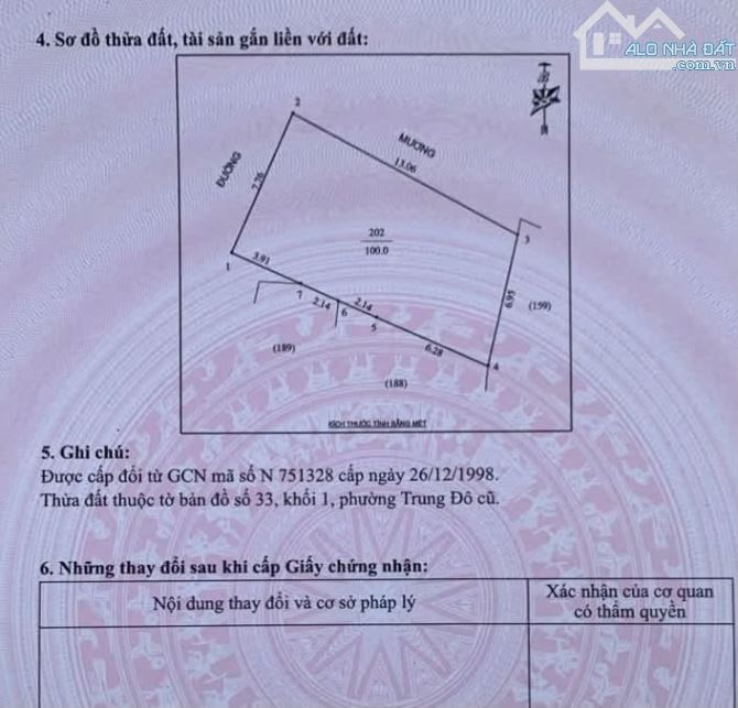 BÁN ĐẤT PHƯỜNG TRƯỜNG VINH (TRUNG ĐÔ CŨ) GIÁ CHỈ 2 TỶ XXX 100m2 TÂY BẮC - 2